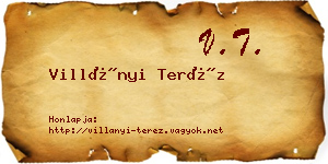 Villányi Teréz névjegykártya